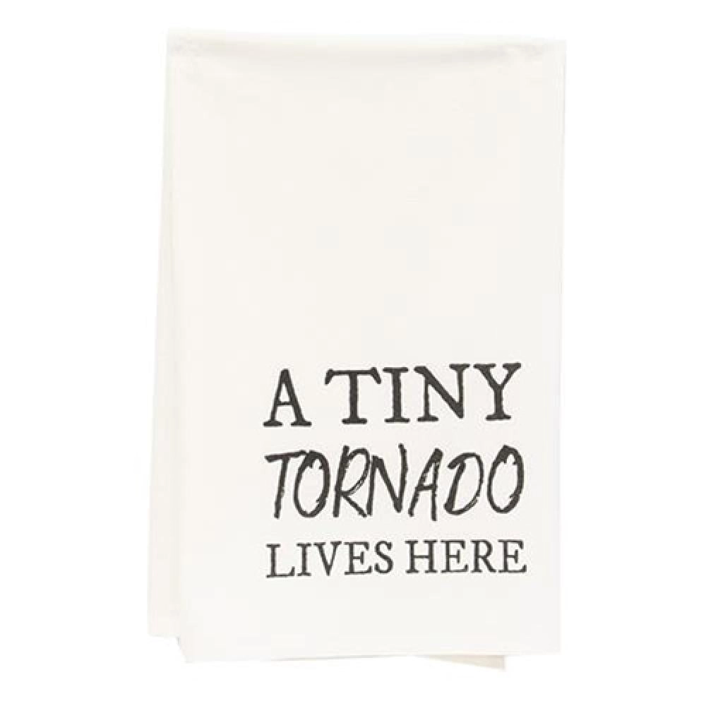 *A Tiny Tornado Lives Here Dish Towel
