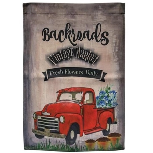 *Backroads Red Truck Garden Flag