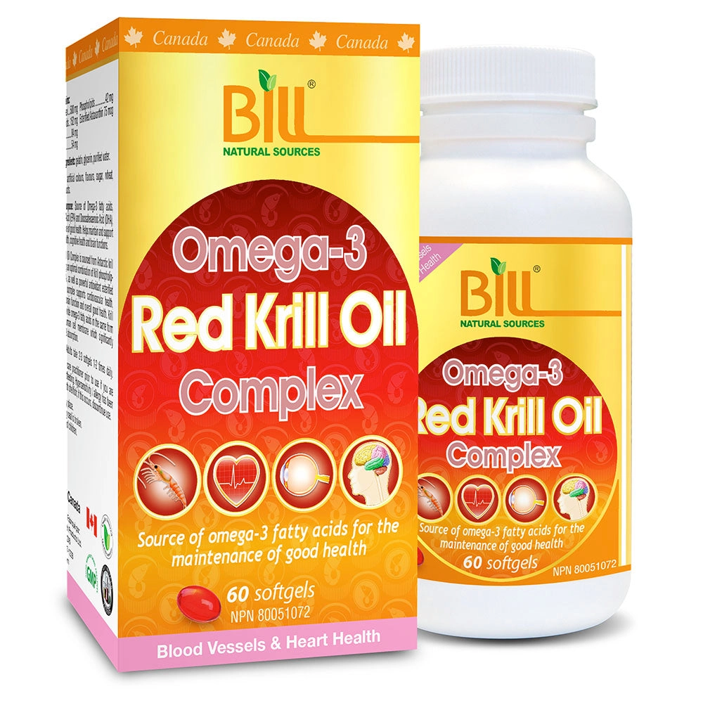 BILL Natural Sources® Omega-3 Red Krill Oil Complex 60 Softgels