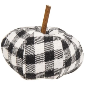 *Black & White Buffalo Check Stuffed Felt Pumpkin 3"
