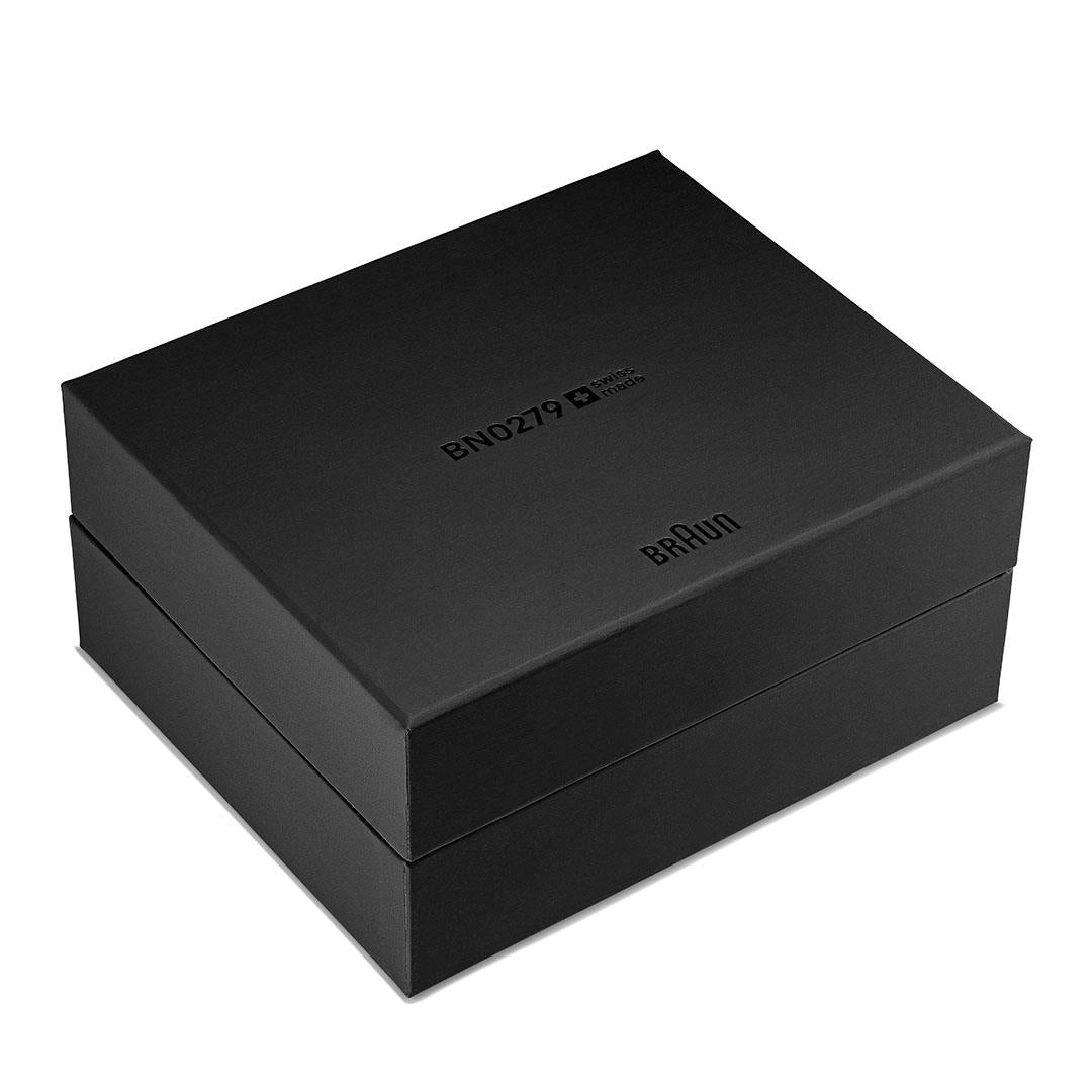 BN0279 Braun Swiss made automatic watch black dial and black rubber strap - limited edition