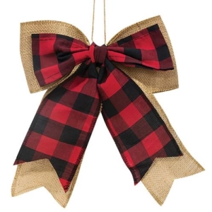 *Buffalo Check and Burlap Bow