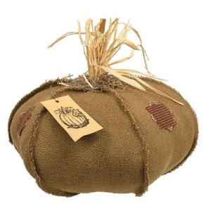 *Burlap Patches Pumpkin 15"