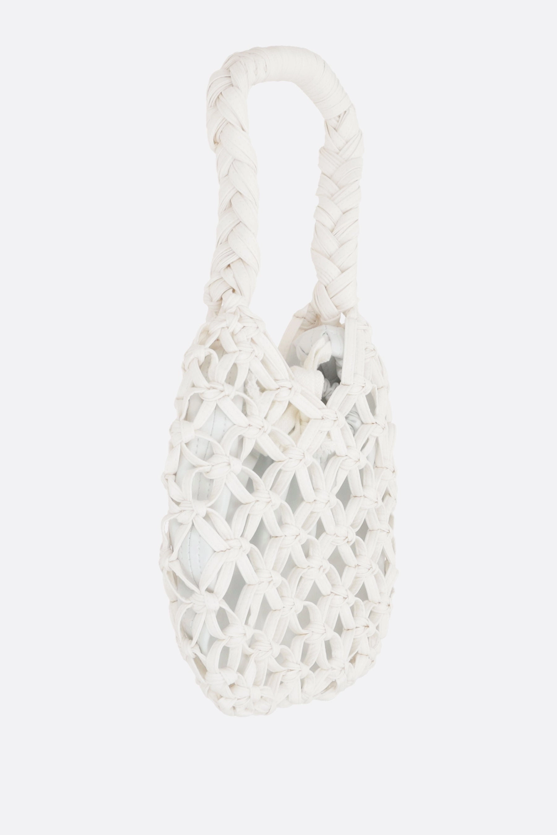crochet eco-leather handbag