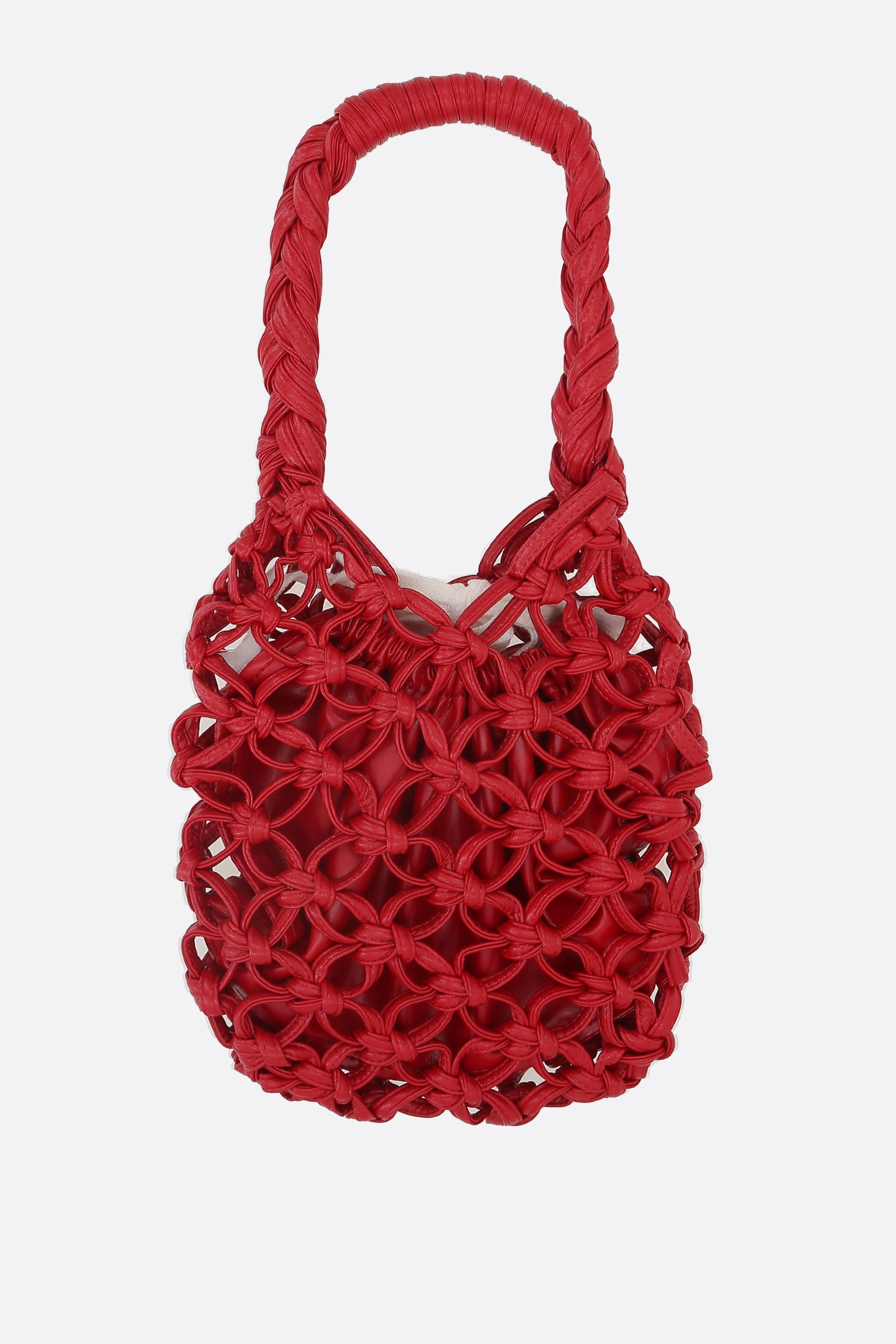 crochet eco-leather handbag