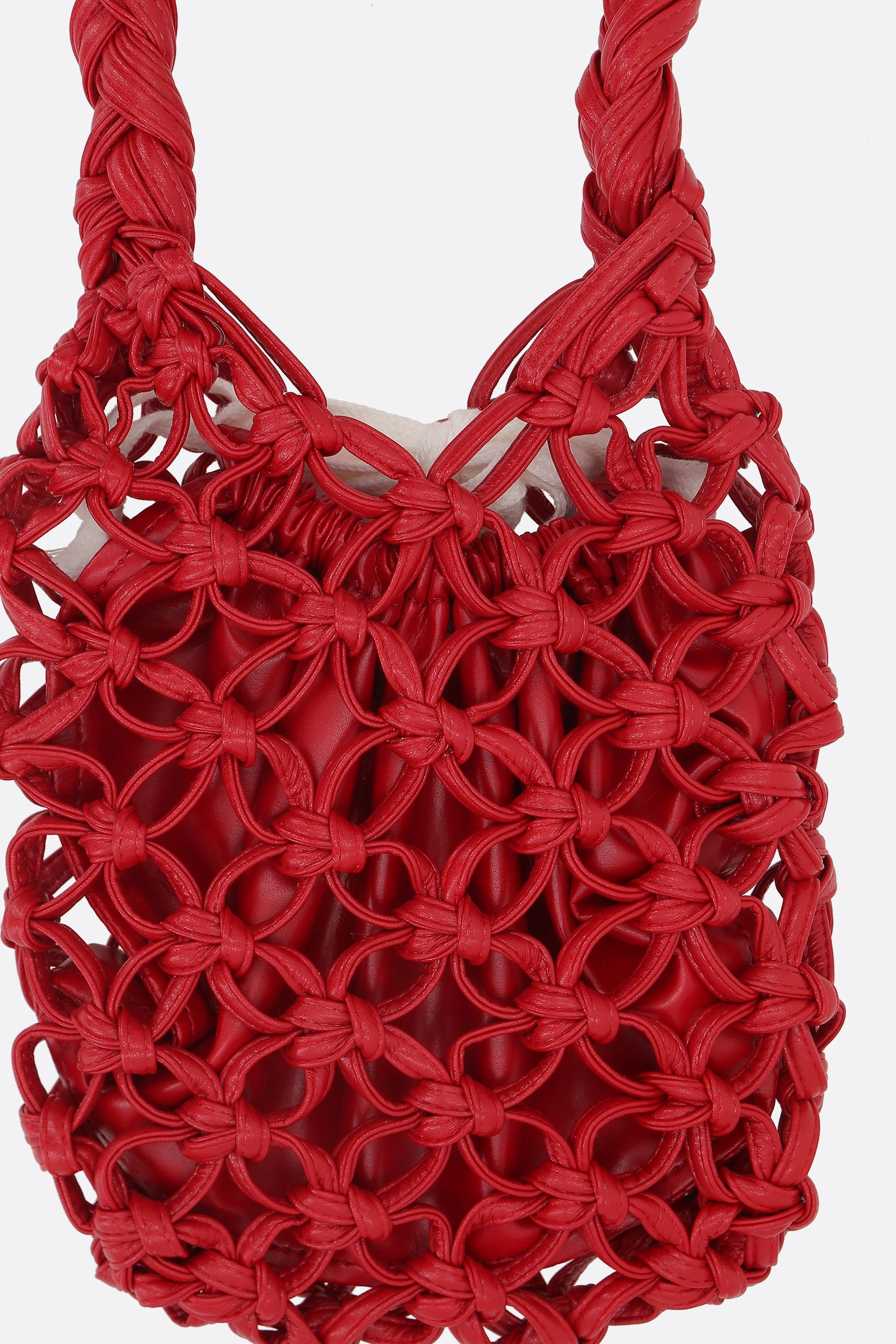 crochet eco-leather handbag