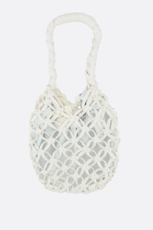 crochet eco-leather handbag