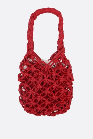 crochet eco-leather handbag