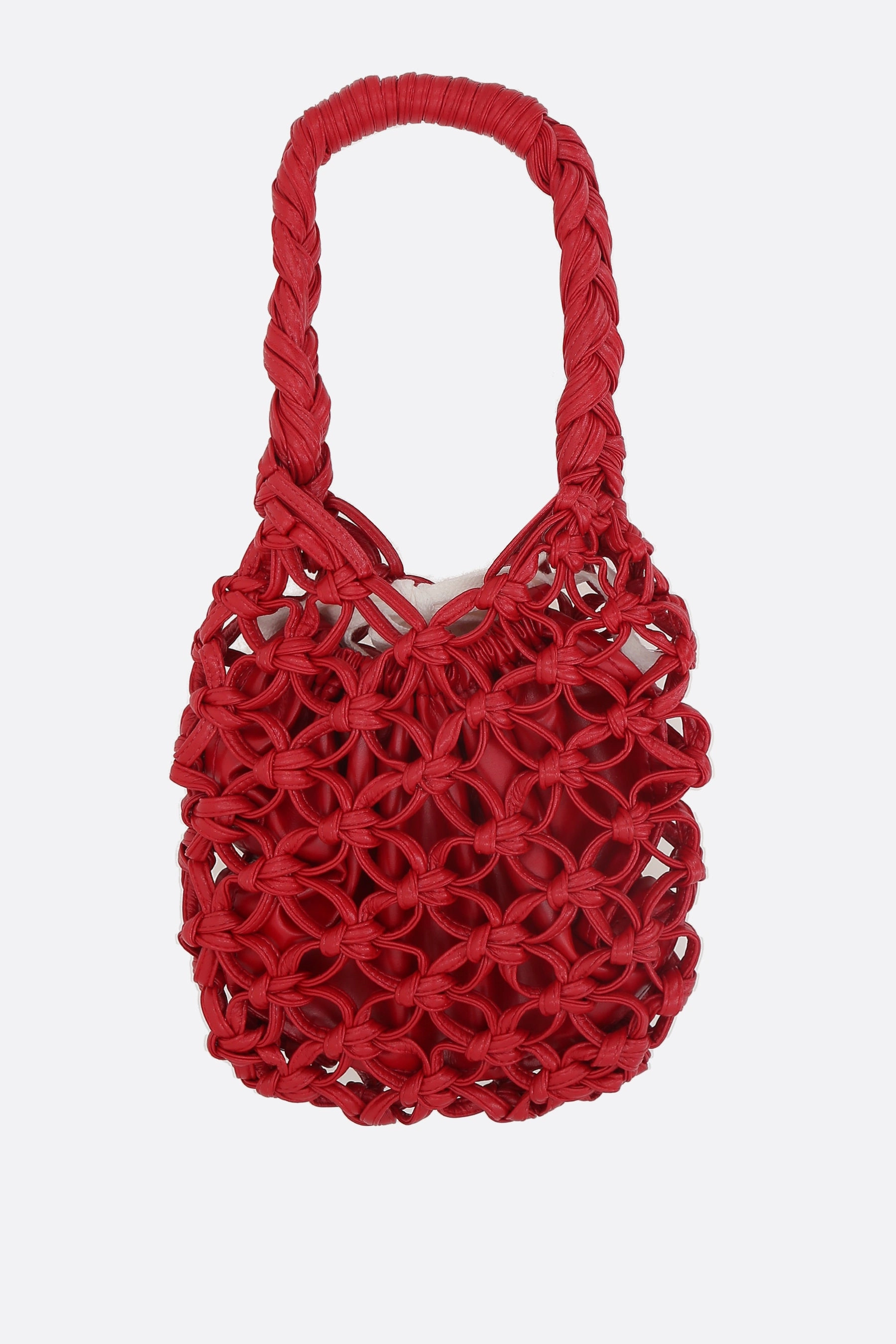 crochet eco-leather handbag