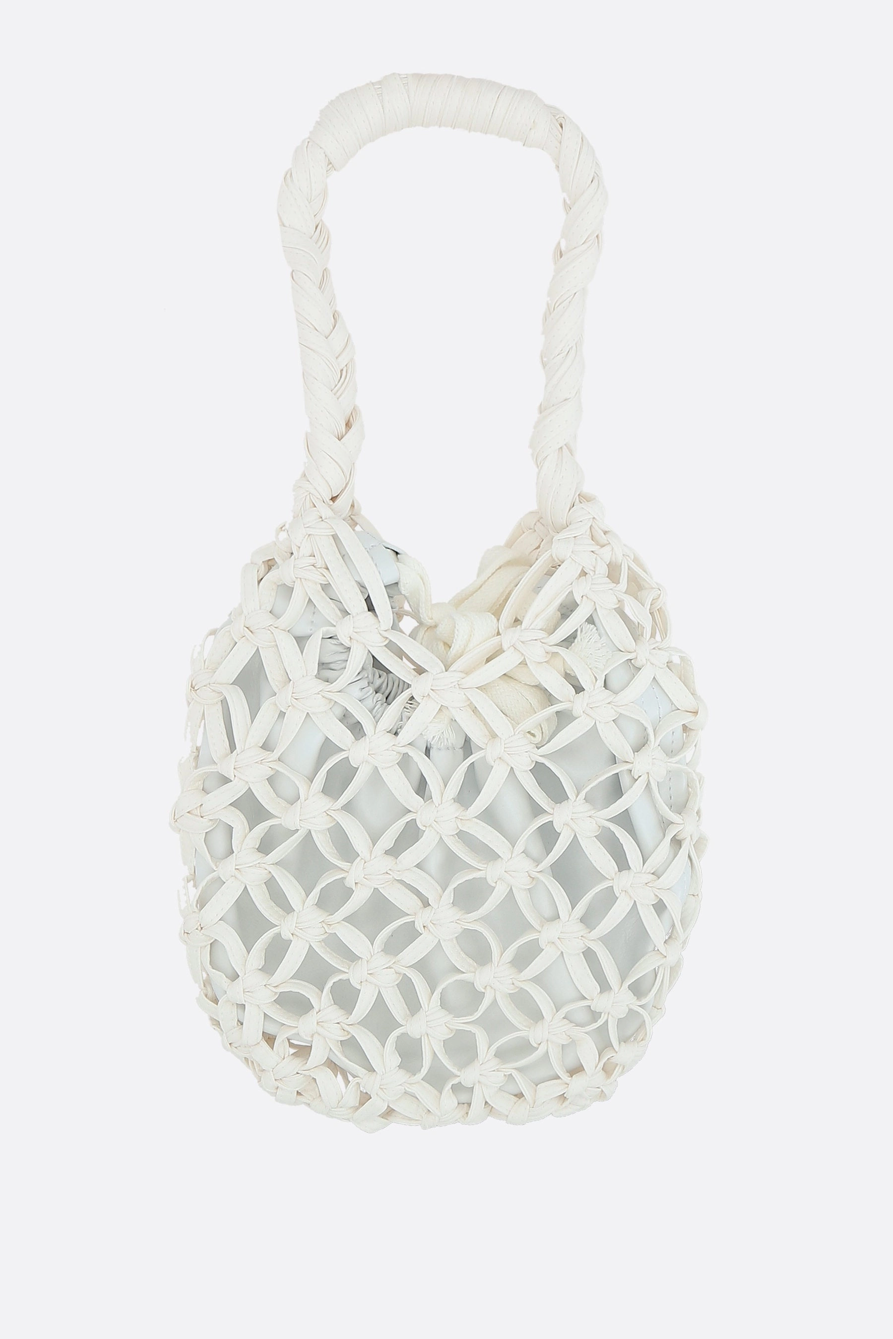 crochet eco-leather handbag