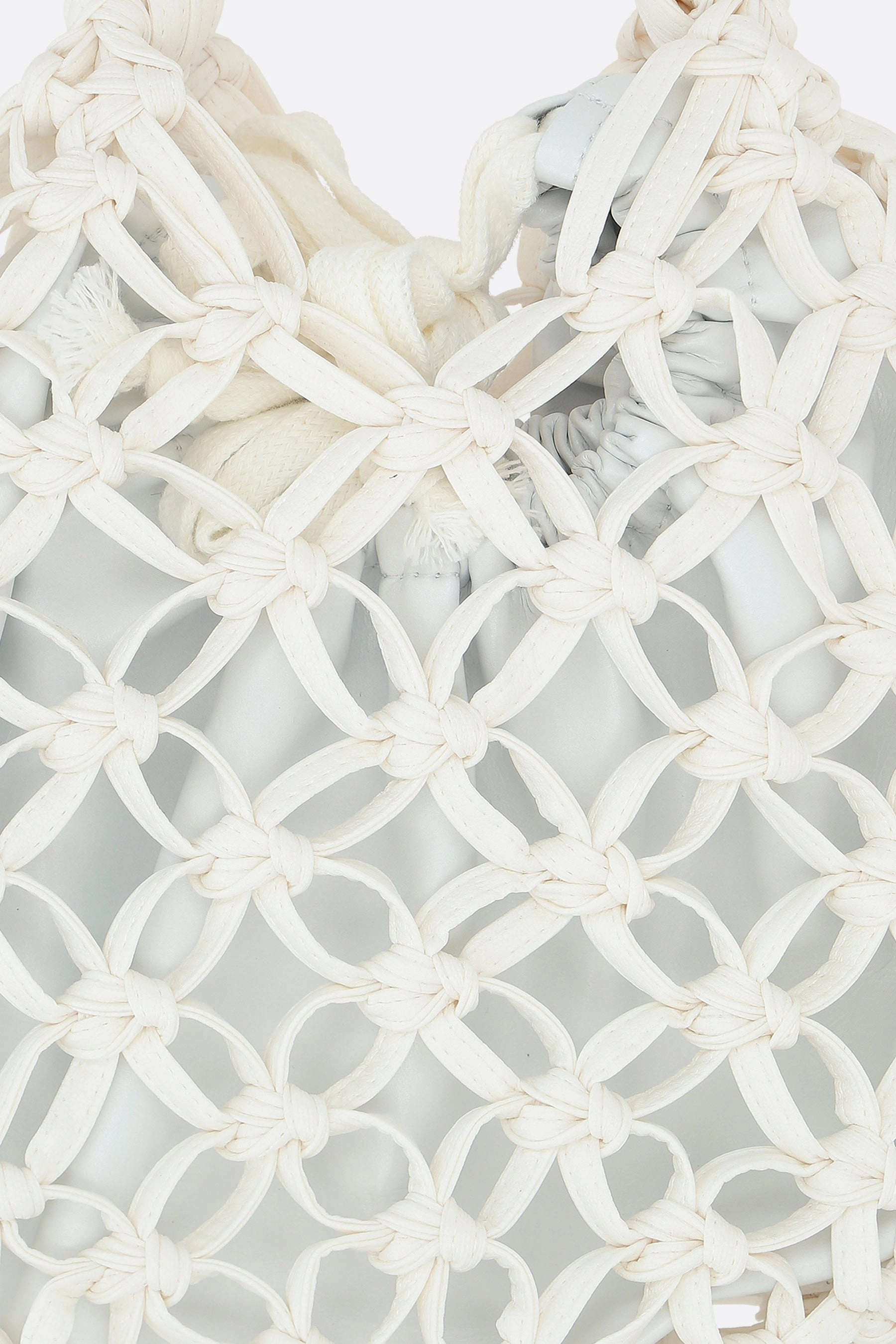 crochet eco-leather handbag