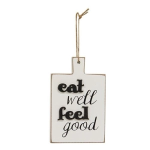 *Distressed Eat Well Feel Good Cutting Board Ornament