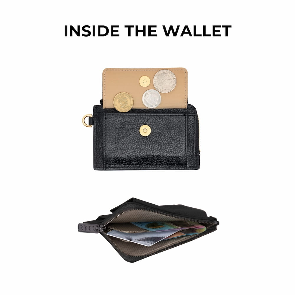 Everyday Leather Mini Wallet -- Neon Pink