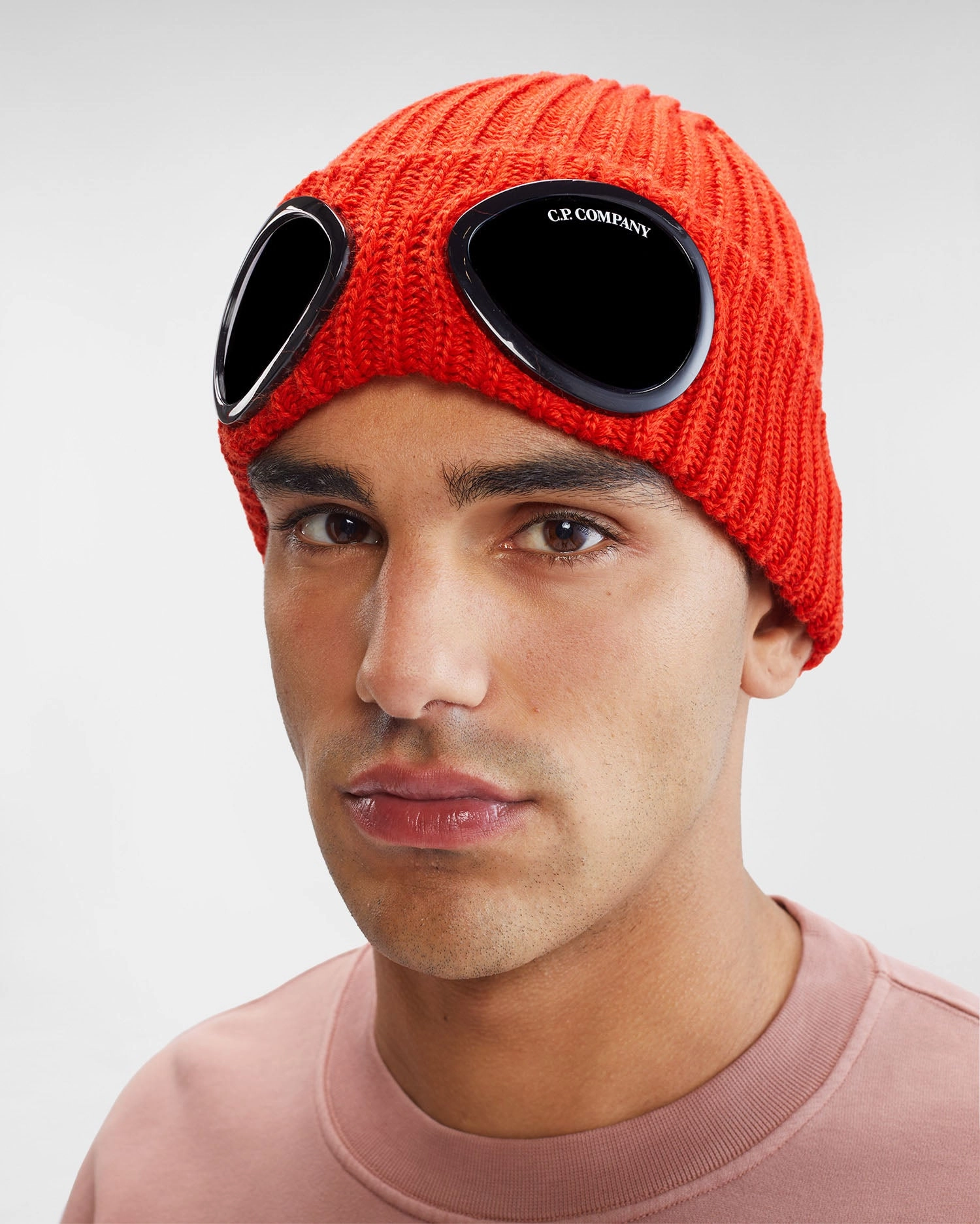 Extra Fine Merino Wool Goggle Beanie Pompeian Red
