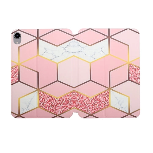 For iPad Mini Dual-folding Coloured Drawing Voltage Horizontal Flip PU Leather Tablet Case with