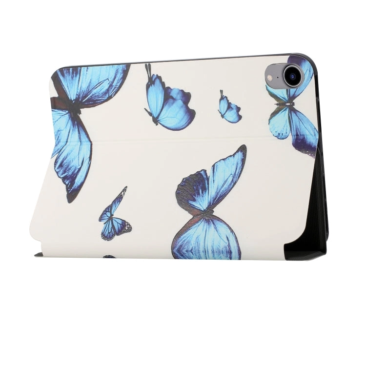 For iPad Mini Dual-folding Coloured Drawing Voltage Horizontal Flip PU Leather Tablet Case with