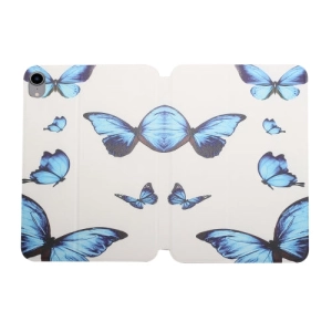For iPad Mini Dual-folding Coloured Drawing Voltage Horizontal Flip PU Leather Tablet Case with