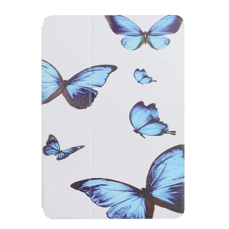 For iPad Mini Dual-folding Coloured Drawing Voltage Horizontal Flip PU Leather Tablet Case with