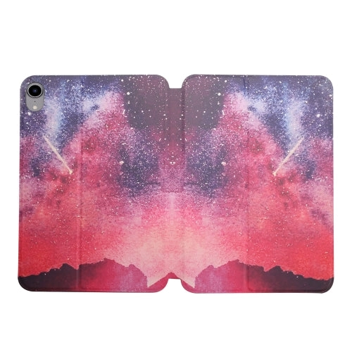For iPad Mini Dual-folding Coloured Drawing Voltage Horizontal Flip PU Leather Tablet Case with
