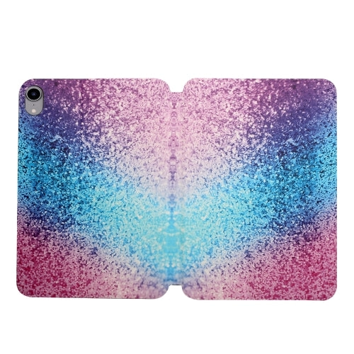 For iPad Mini Dual-folding Coloured Drawing Voltage Horizontal Flip PU Leather Tablet Case with