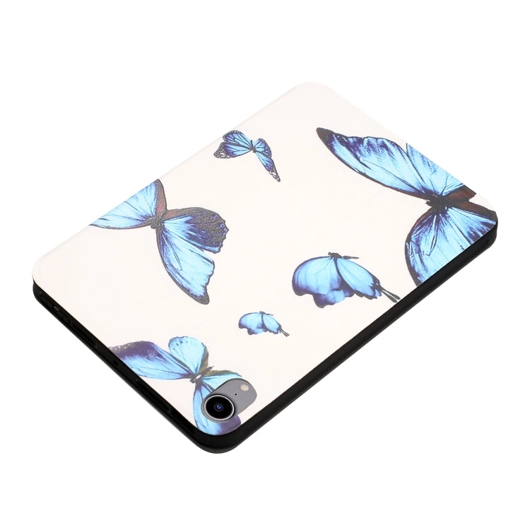 For iPad Mini Dual-folding Coloured Drawing Voltage Horizontal Flip PU Leather Tablet Case with