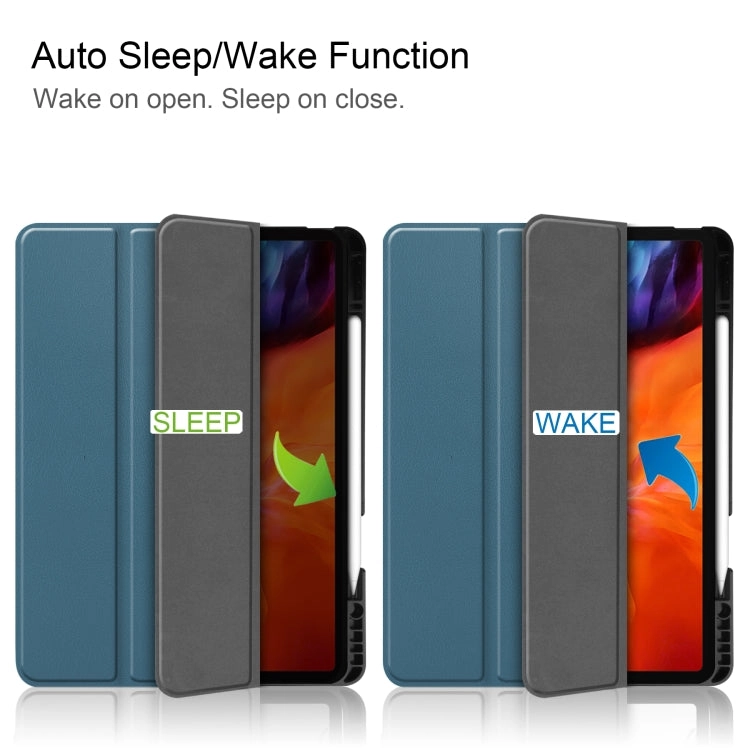 For iPad Pro Horizontal Flip Honeycomb TPU   PU Leather Tablet Case with Three-folding Holder