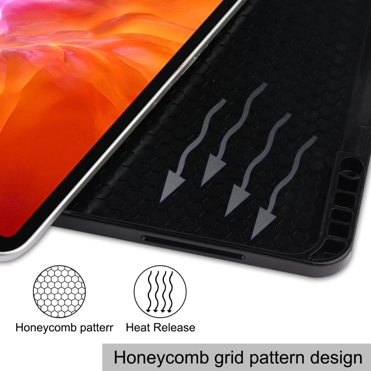 For iPad Pro Horizontal Flip Honeycomb TPU   PU Leather Tablet Case with Three-folding Holder