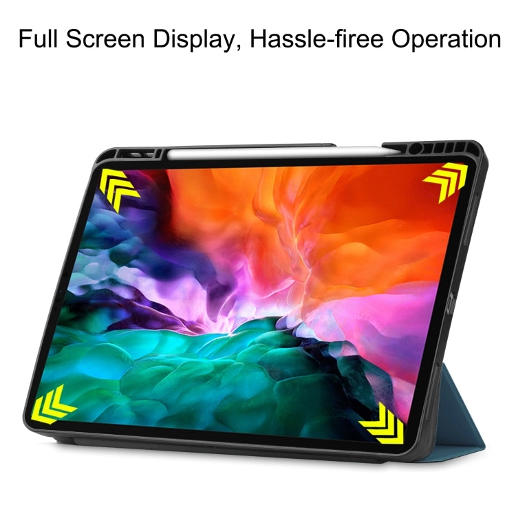 For iPad Pro Horizontal Flip Honeycomb TPU   PU Leather Tablet Case with Three-folding Holder