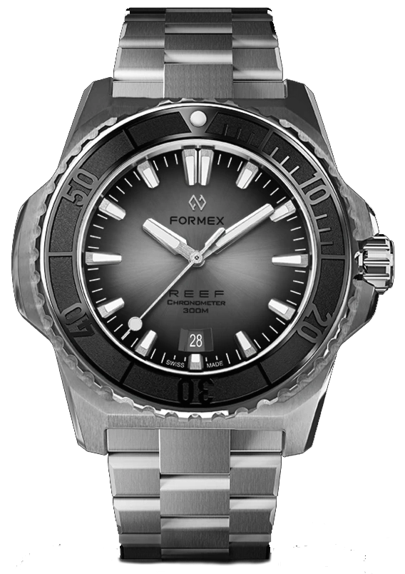 Formex REEF Automatic Chronometer 300m Silver Black Steel