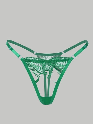 Green Embroidery Adjustable Thong