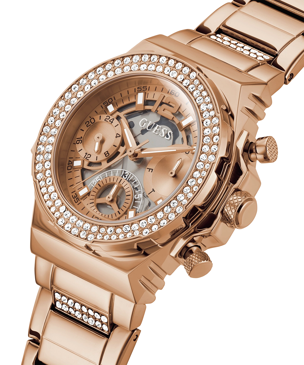 GUESS Ladies Rose Gold Tone Multi-function Watch