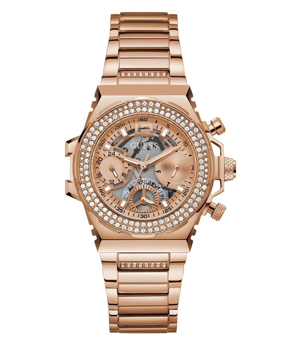 GUESS Ladies Rose Gold Tone Multi-function Watch