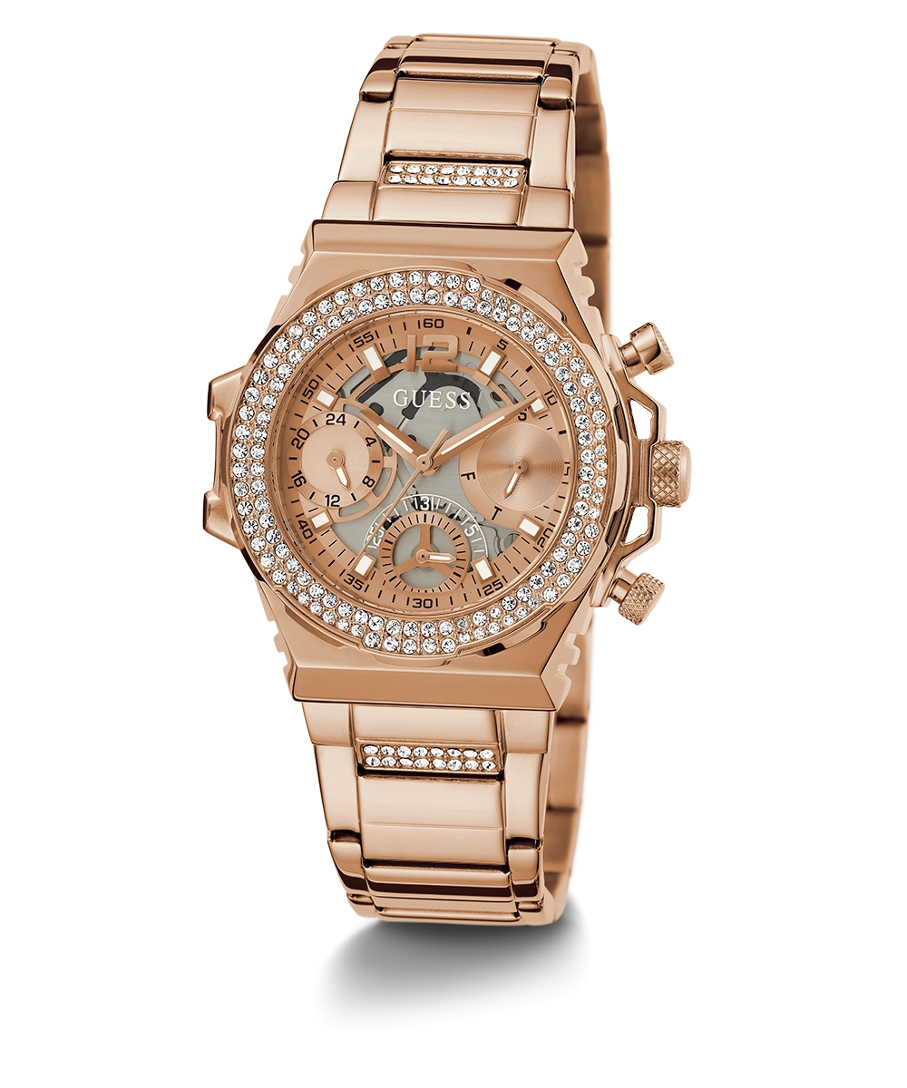 GUESS Ladies Rose Gold Tone Multi-function Watch