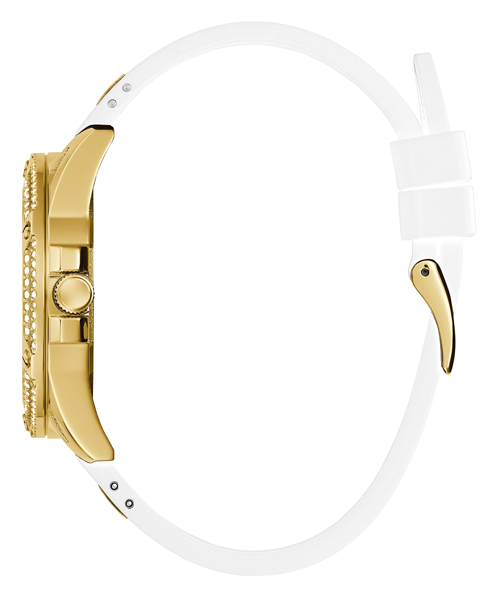 GUESS Ladies White Gold Tone Multi-function Watch