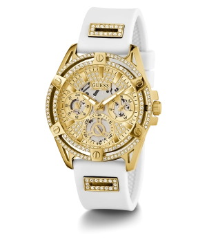 GUESS Ladies White Gold Tone Multi-function Watch