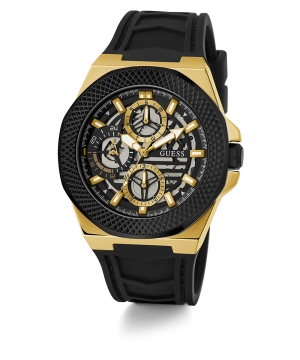 GUESS Mens Black 2-Tone Multi-function Watch