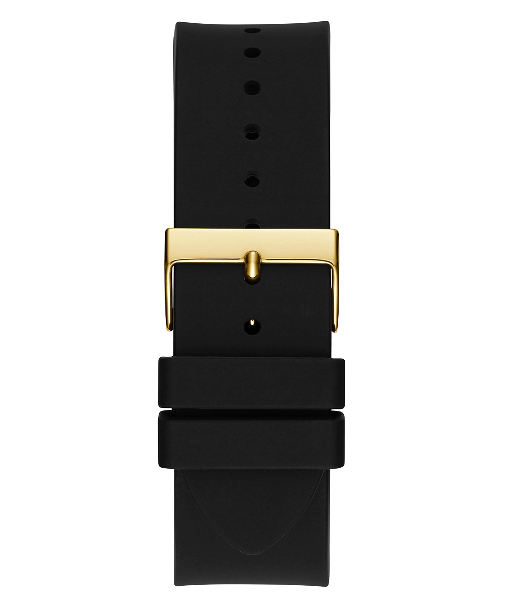 GUESS Mens Black Gold Tone Multi-function Watch