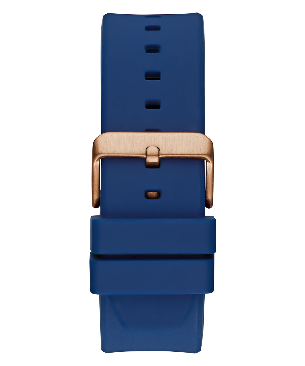 GUESS Mens Blue Rose Gold Tone Multi-function Watch