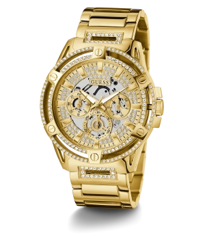 GUESS Mens Gold Tone Multi-function Watch