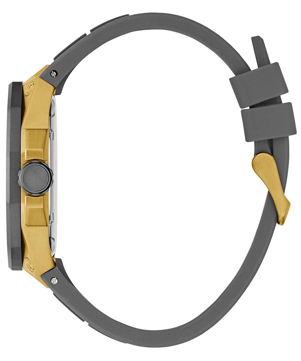 GUESS Mens Gray Gold Tone Multi-function Watch