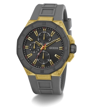 GUESS Mens Gray Gold Tone Multi-function Watch
