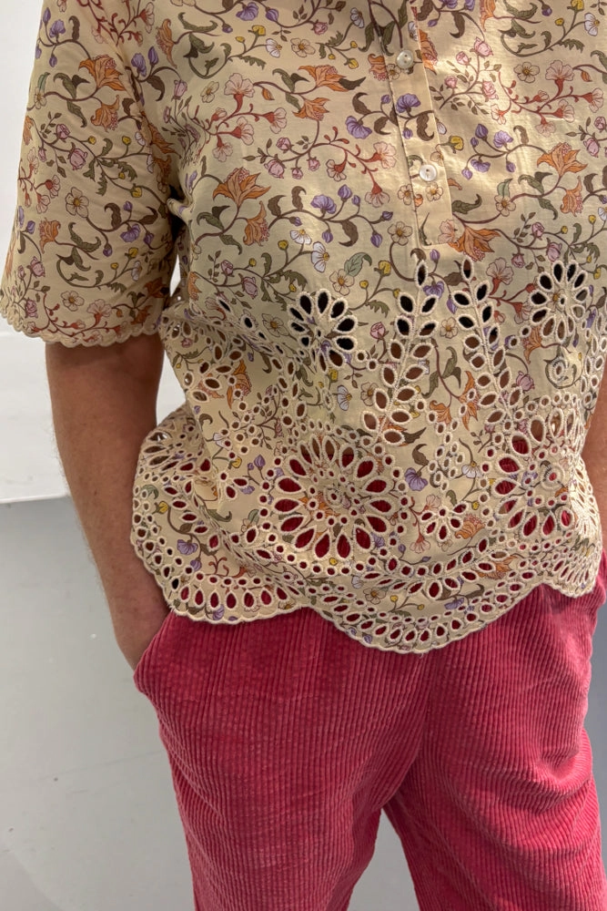 Indi & Cold Crudo Cream Cotton Blouse