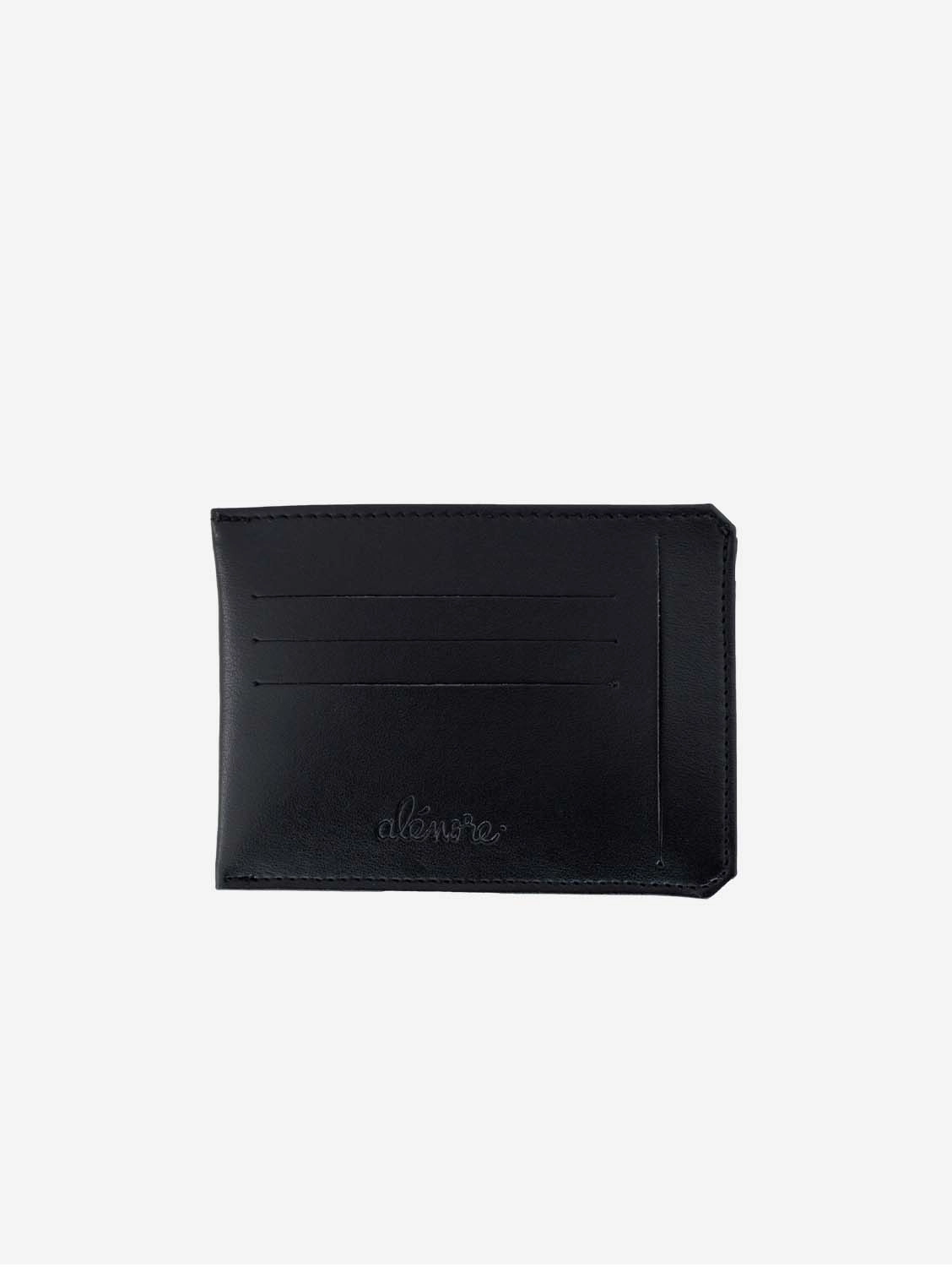 Jasmin Vegan Apple Leather Compact Wallet | Black