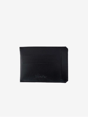 Jasmin Vegan Apple Leather Compact Wallet | Black