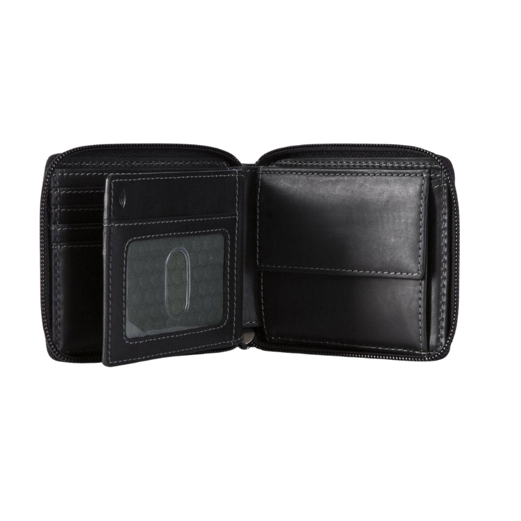 Jekyll & Hide Large Zip Around Wallet With Coin - Black