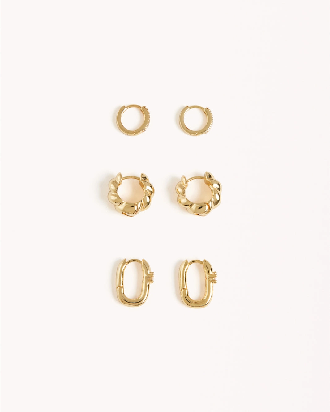KAYLEE 3 PACK EARRINGS - GOLD PLATED 18K