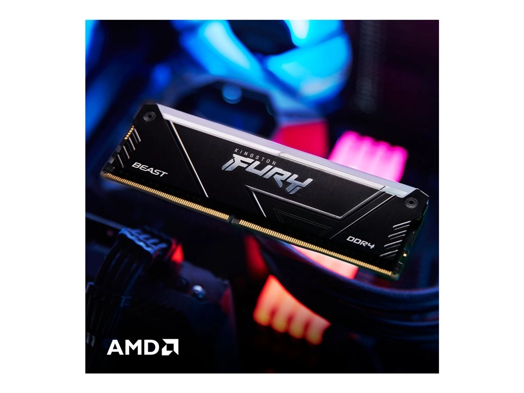 Kingston FURY Beast RGB - DDR4 - kit - 128 GB: 4 x 32 GB - DIMM 288-pin - 2666 MHz - CL16 - 1.2 V - unbuffered - on-die ECC - KF426C16BB2AK4/128