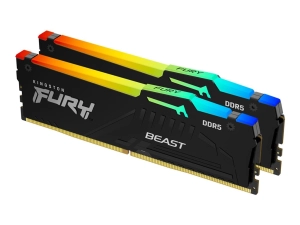 Kingston FURY Beast RGB - DDR5 - kit - 32 GB: 2 x 16 GB - DIMM 288-pin - 6000 MHz / PC5-48000 - CL30 - 1.4 V - unbuffered - on-die KF560C30BBEAK2-32