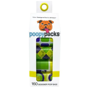 Metro Paws Poopy Pack 8 Rolls Yellow Dog Waste Management