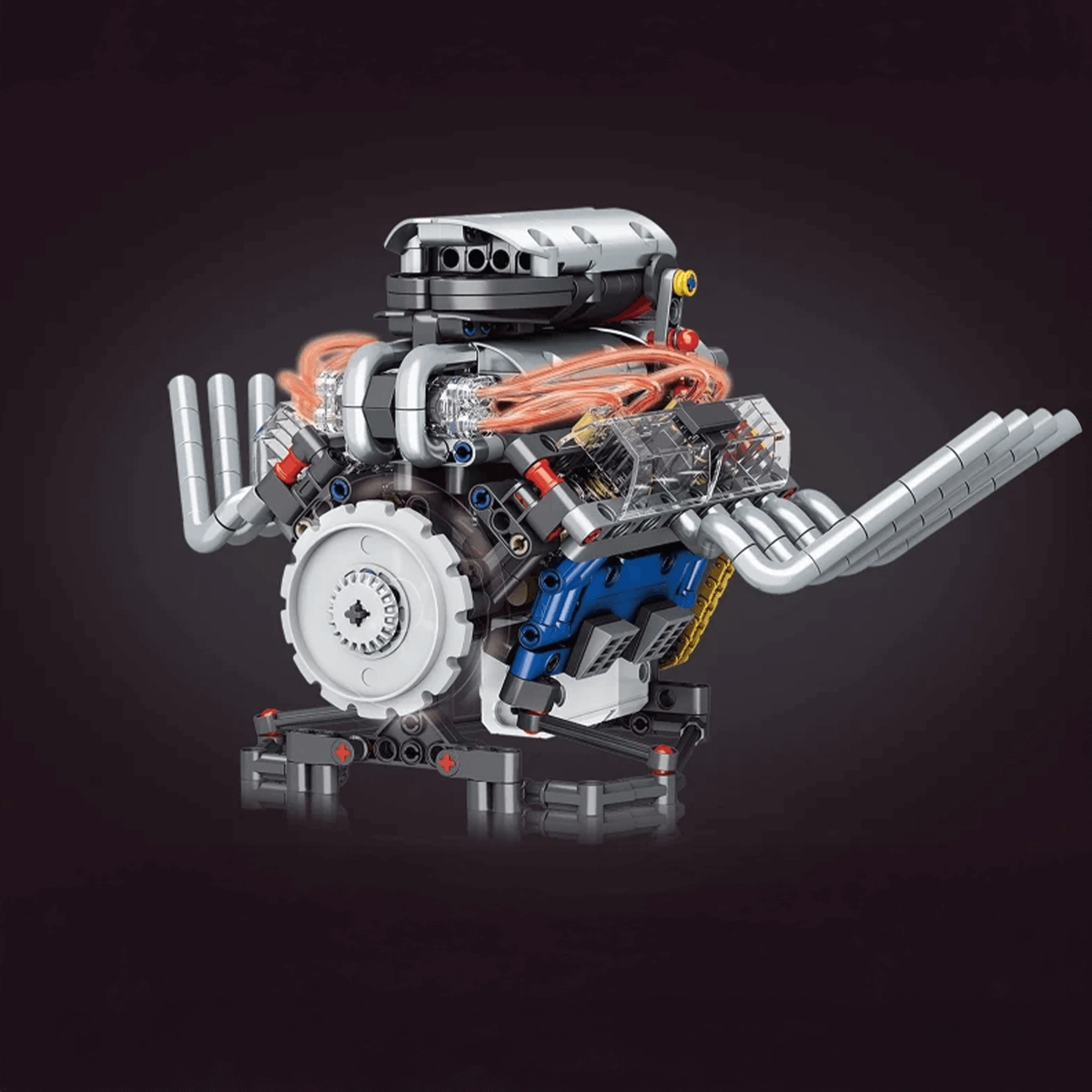 Motorised Hot Rod V8 Engine 664pcs